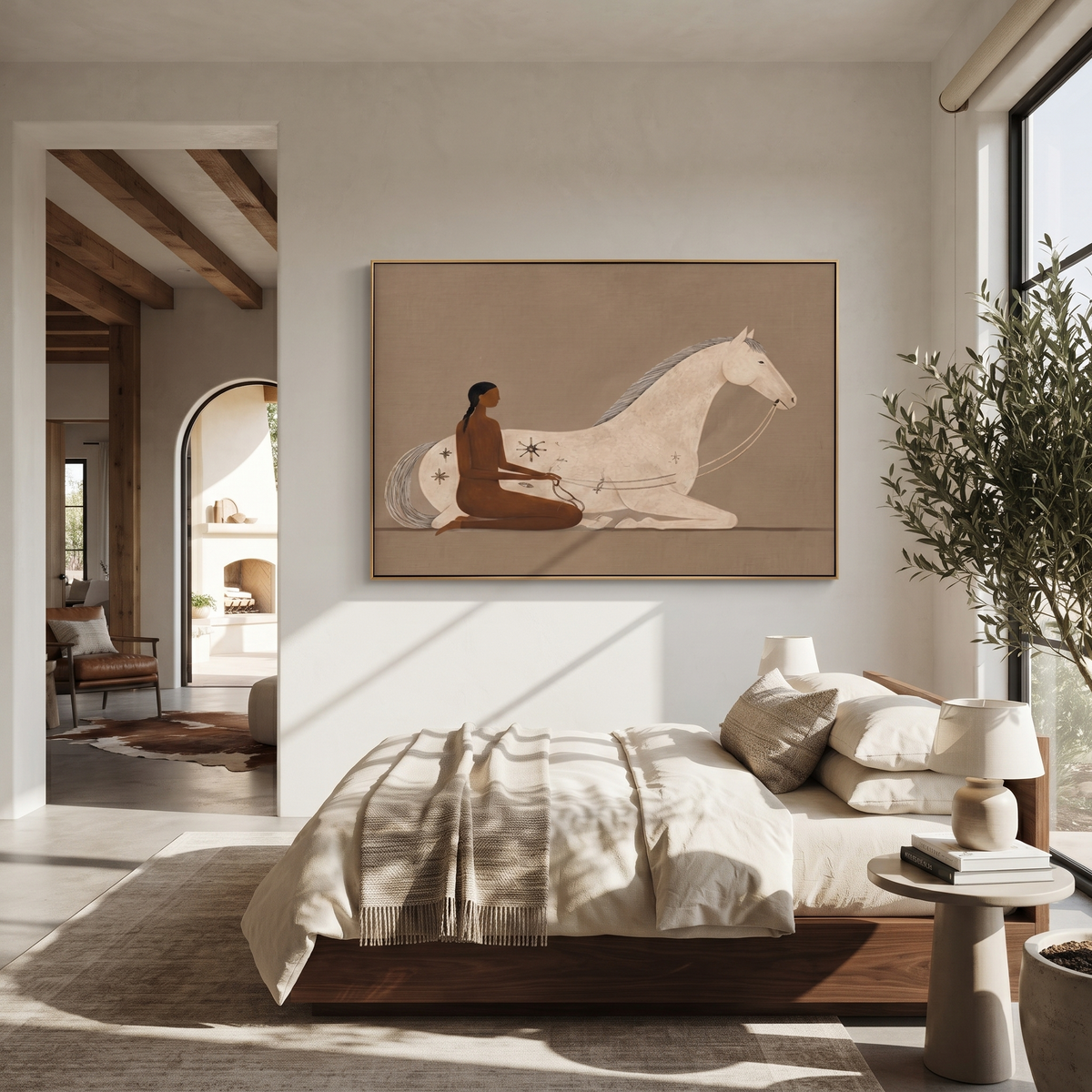 Resting Horse Grounded Calm artwork styled as a warm modern focal point