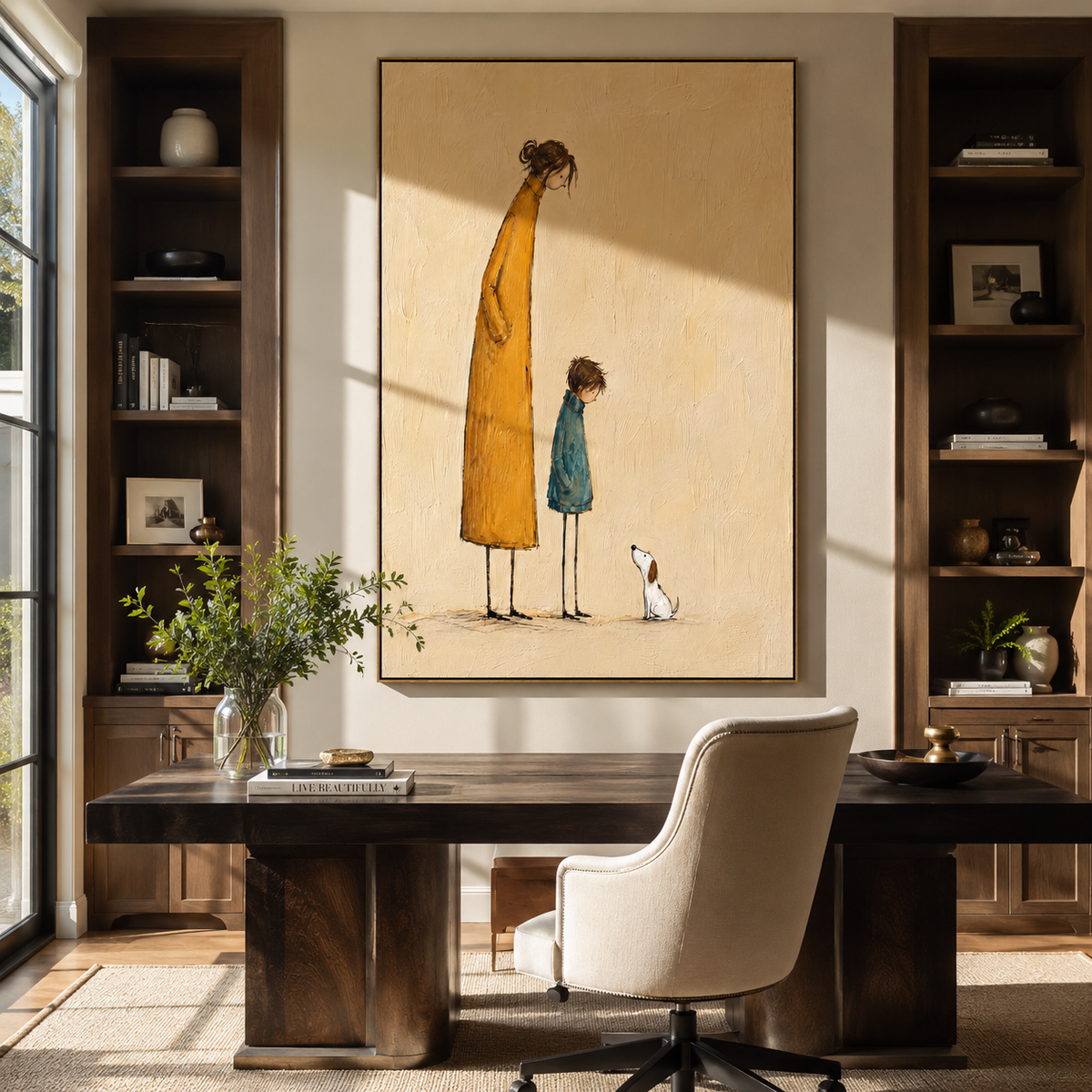 Tall Coat Small Wonders painting presented in an alternate room setting