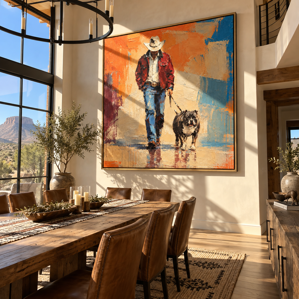 Bright Street Shaggy Friend painting presented in an alternate room setting