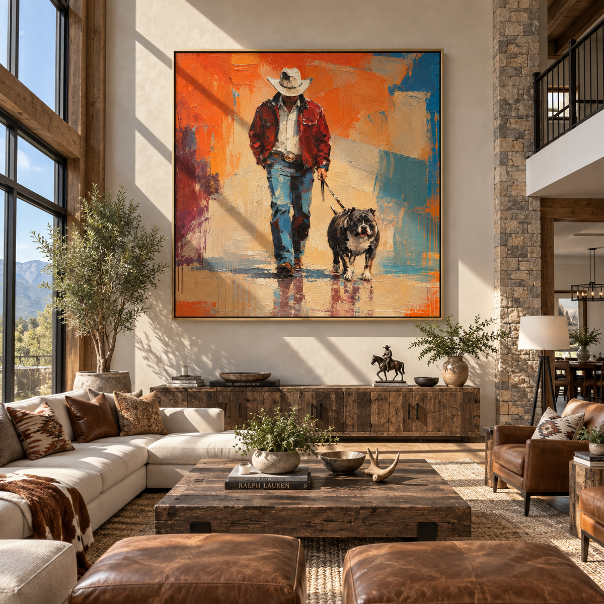 Bright Street Shaggy Friend artwork styled as a warm modern focal point