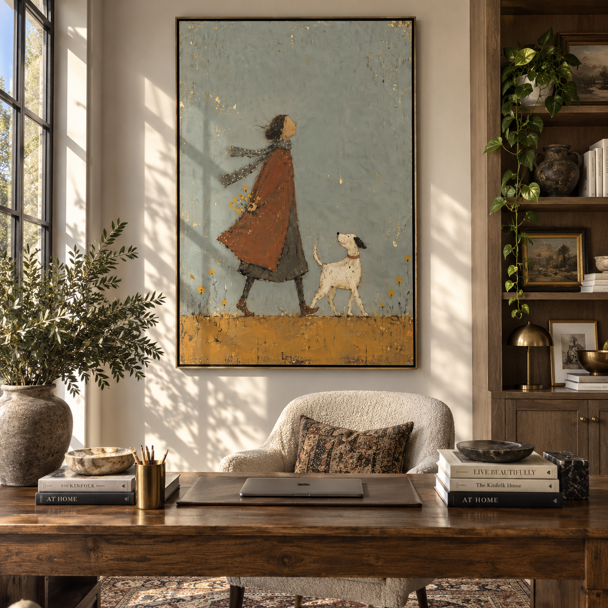 Amber Walk Keeps Pace displayed with natural materials and quiet decor