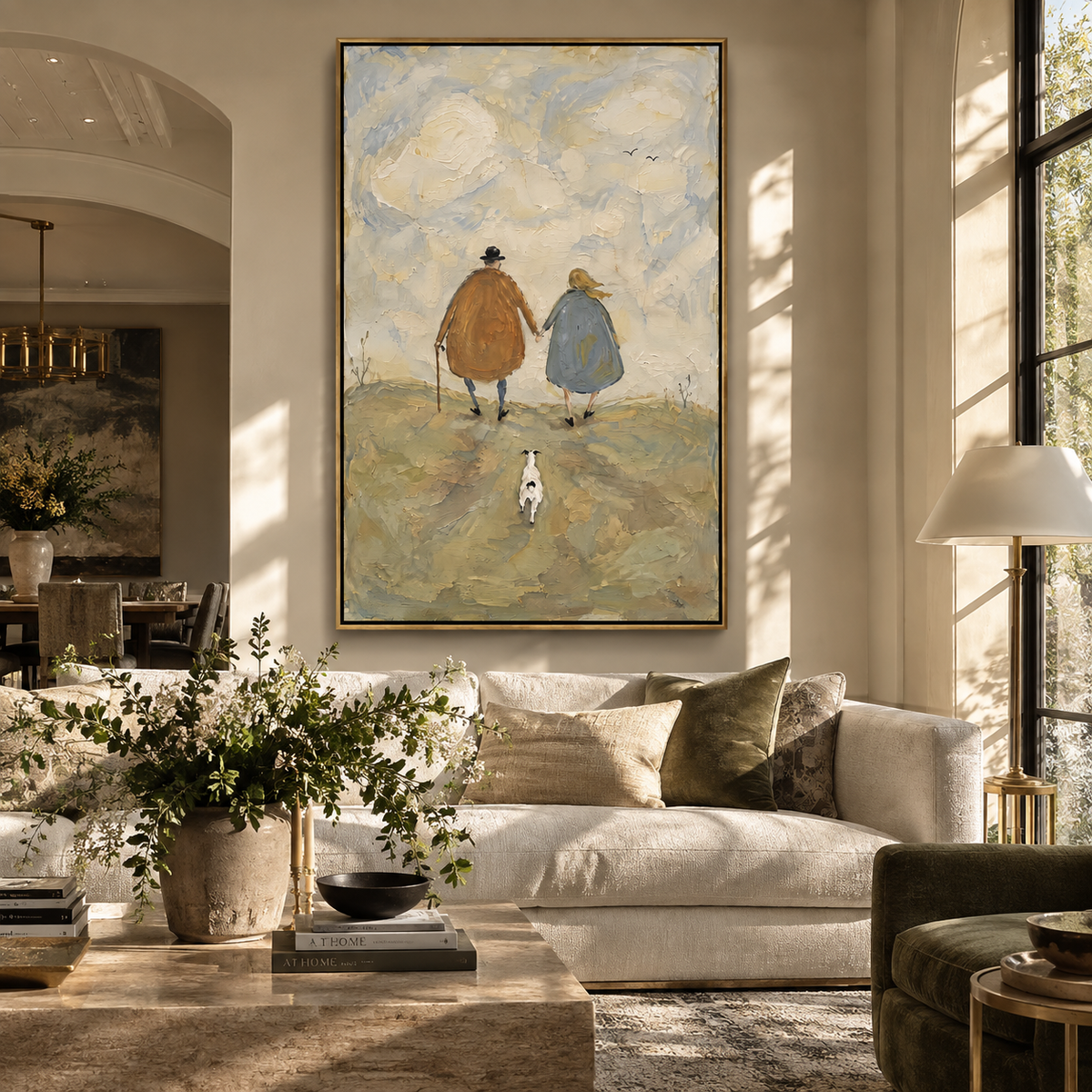 Winter Path for Three artwork styled as a warm interior focal point