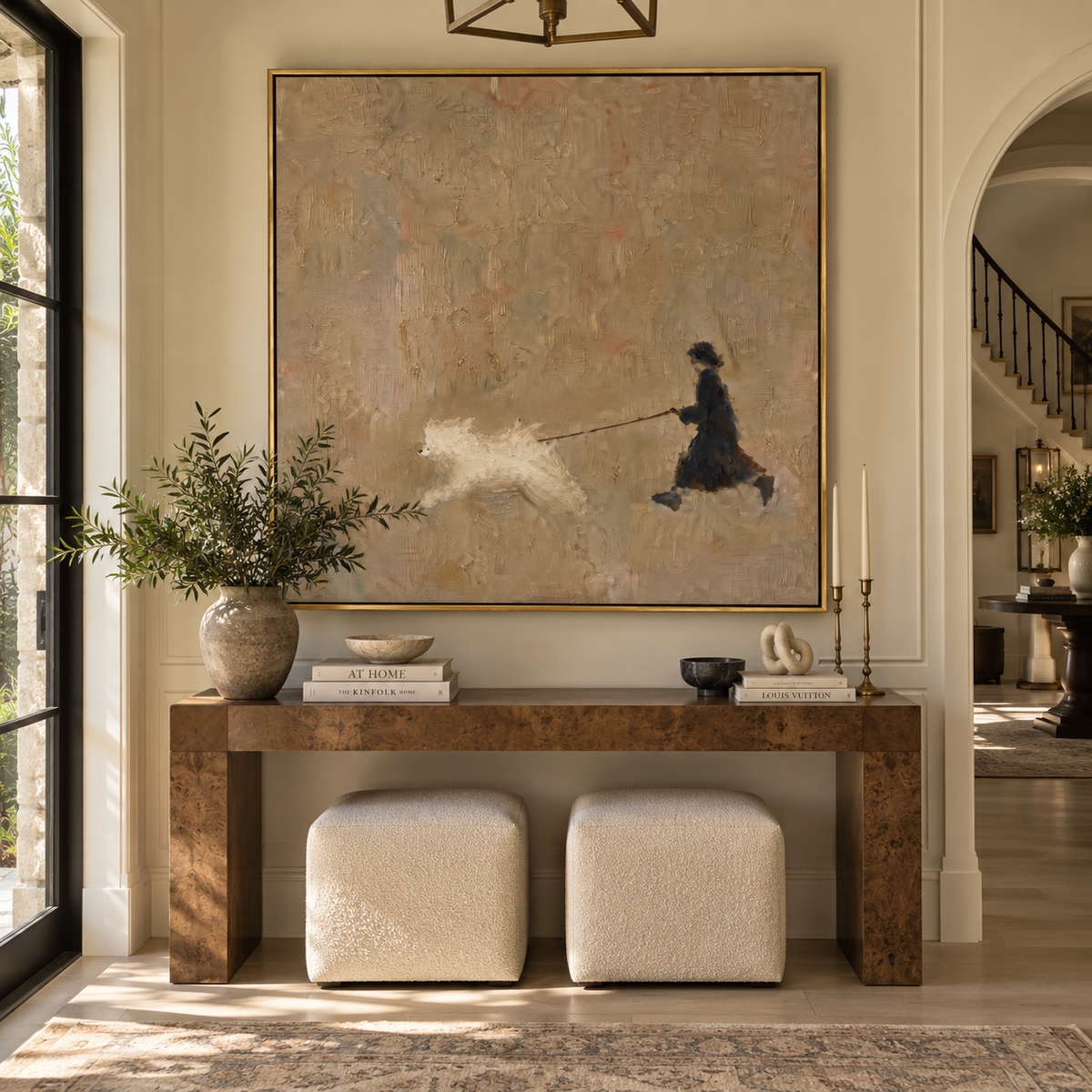 Pale Field Long Leash displayed with natural materials and quiet decor