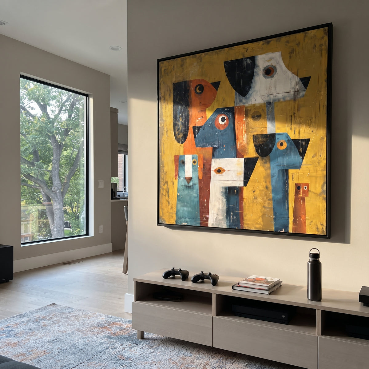 Bright Faces Stand Together displayed with natural materials and quiet decor