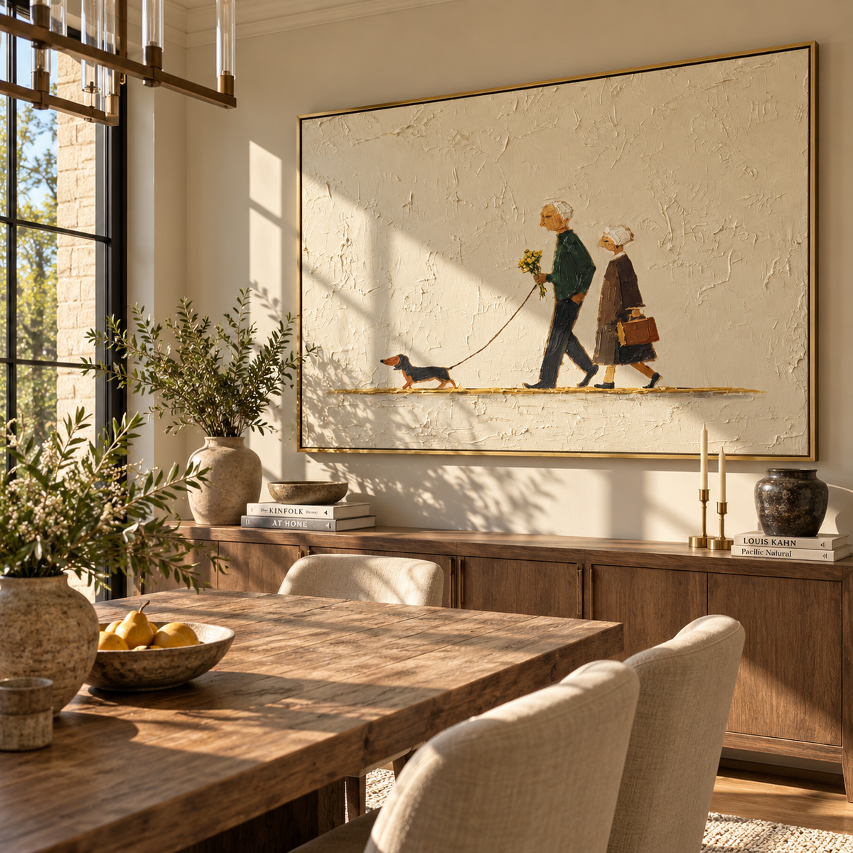 Flowers Follow Old Friends displayed with natural materials and quiet decor