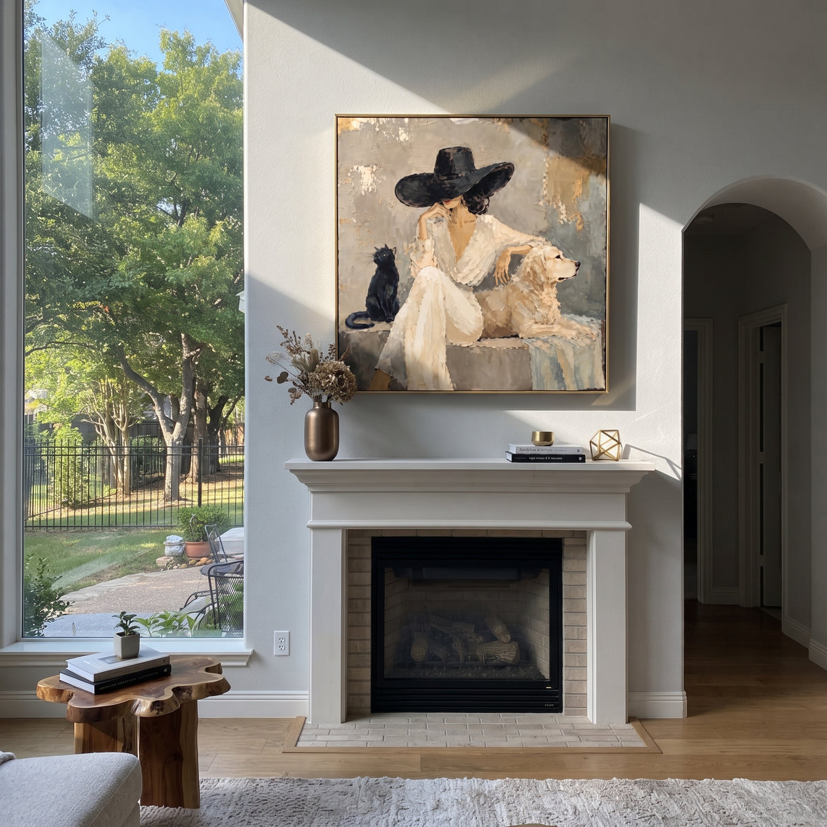 Wide Brim Loyal Pair artwork styled as a warm interior focal point