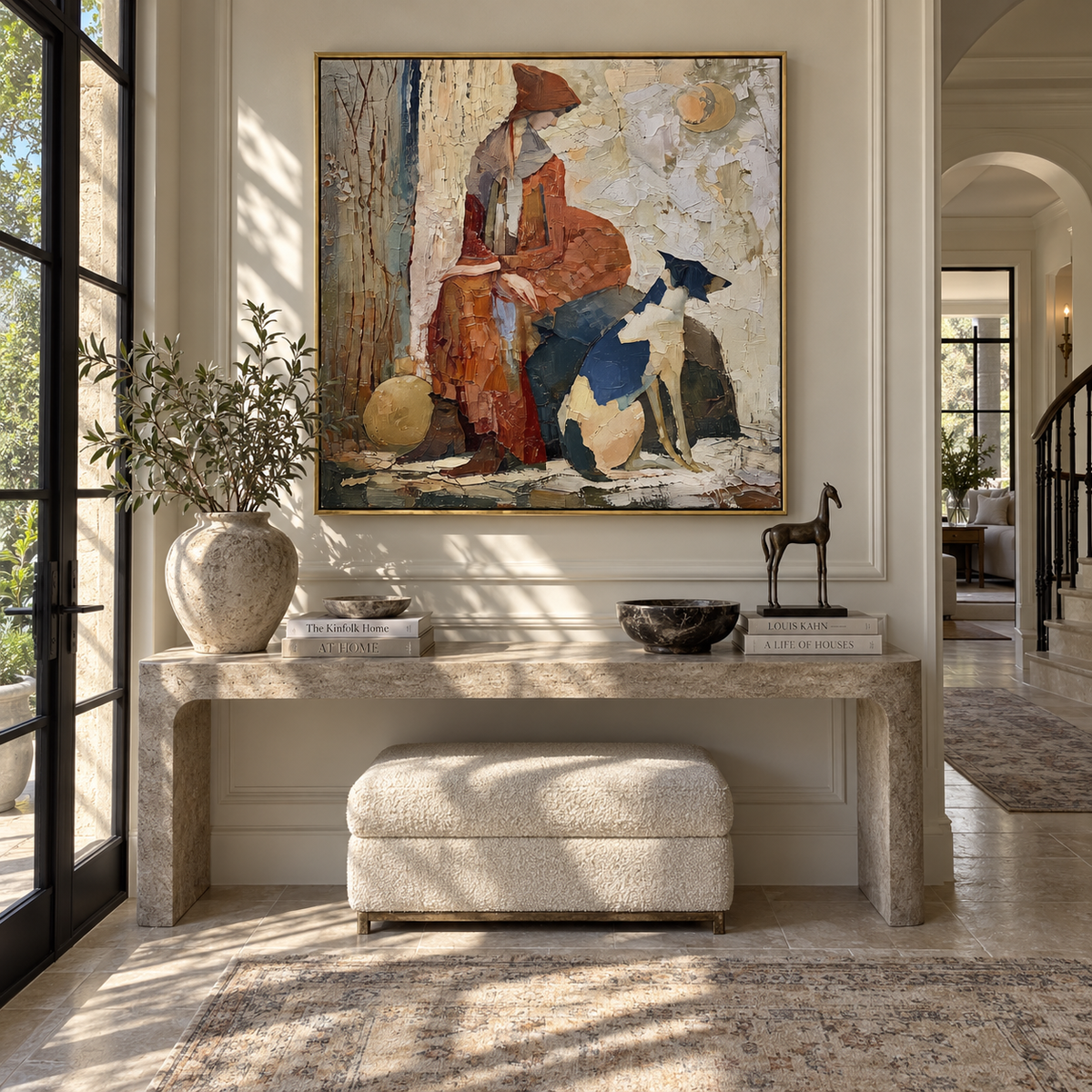 Brick Wall Shared Rest people and pets wall art in a contemporary room