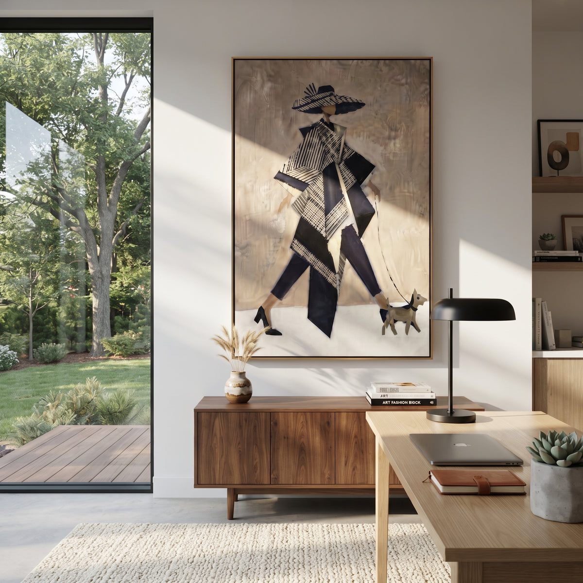 Geometry Walks with Grace displayed with natural materials and quiet decor