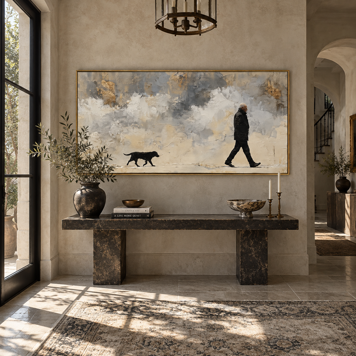 Snow Walk in Silence displayed with natural materials and quiet decor