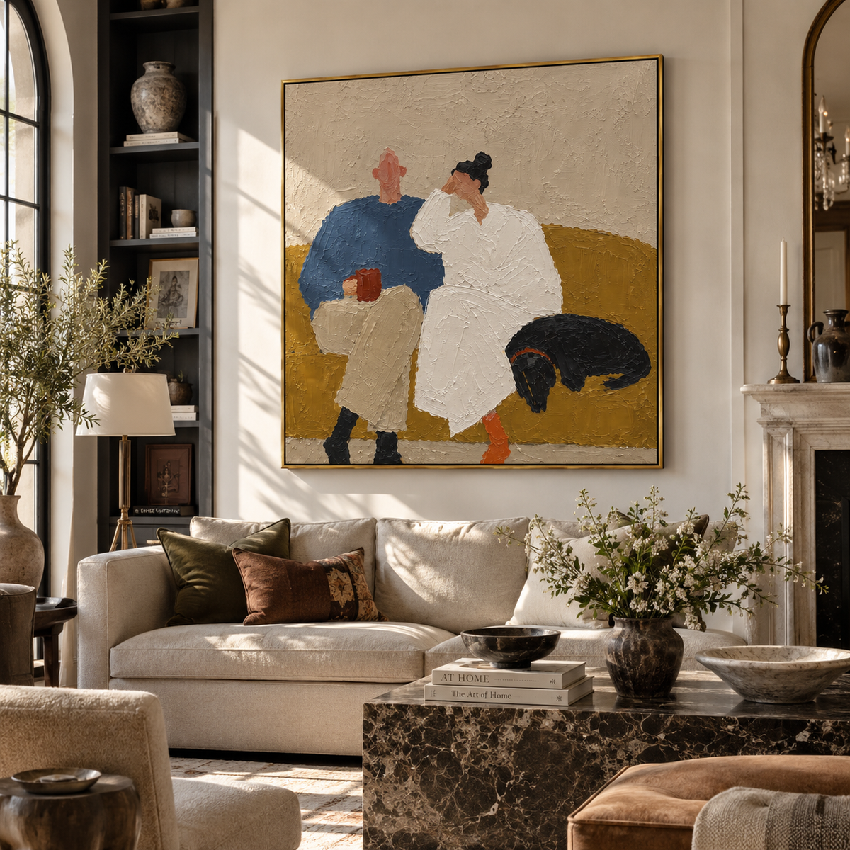 Quiet Couple Black Hound displayed with natural materials and quiet decor