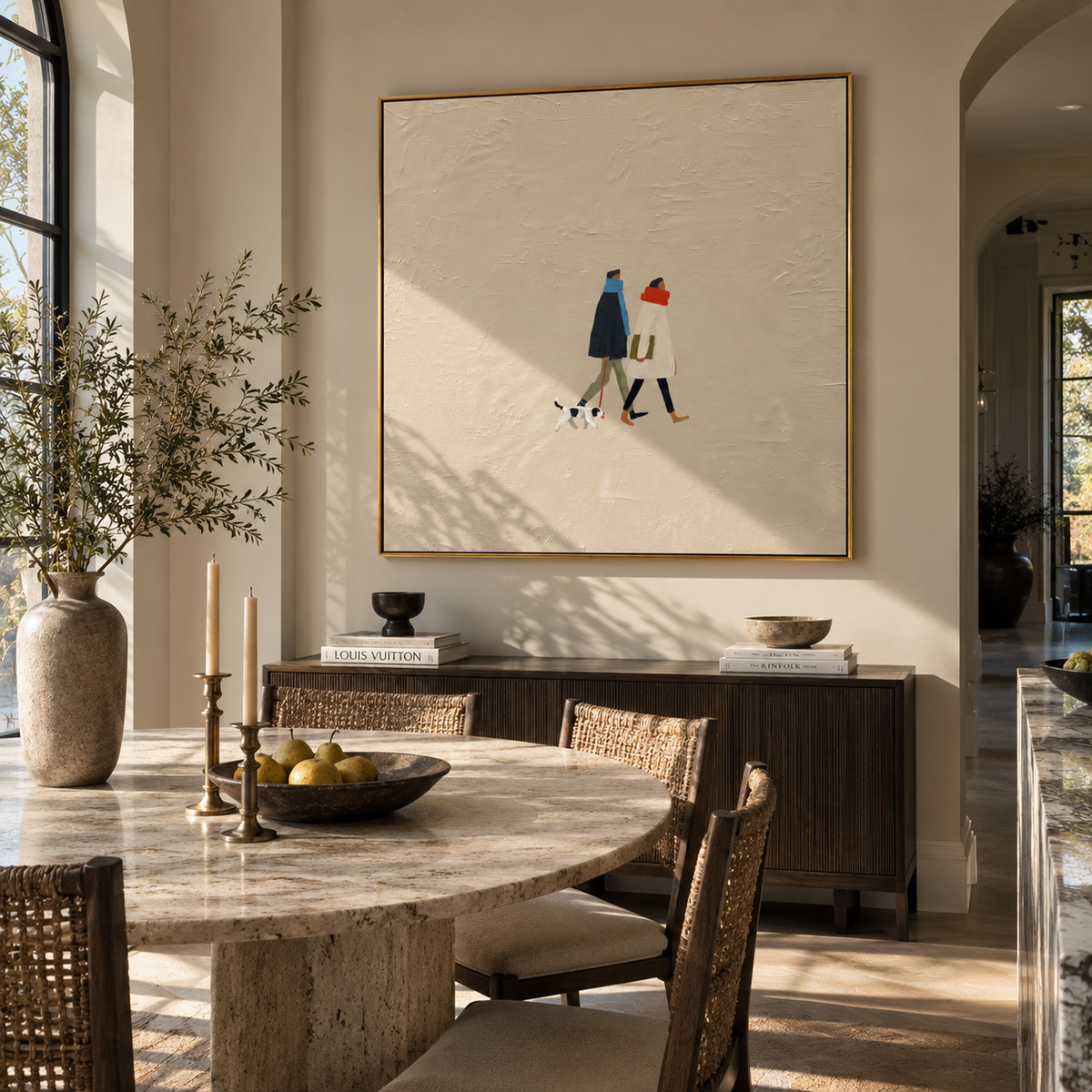 Two Friends Tiny Dog people and pets wall art in a contemporary room