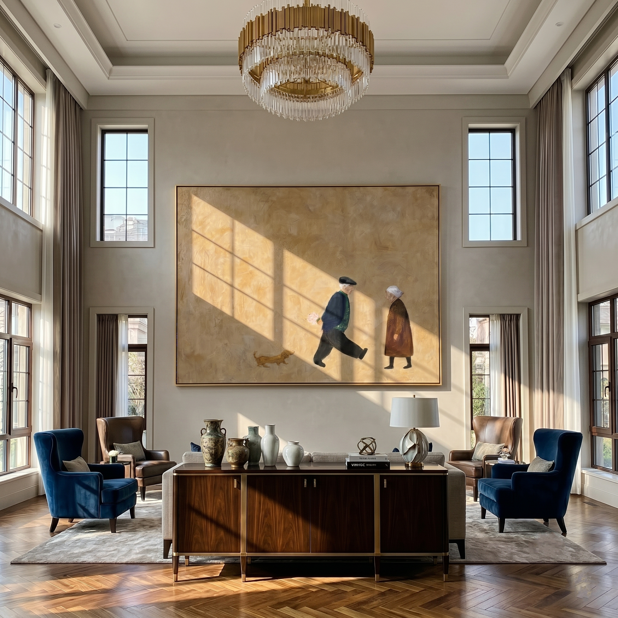 The Evening Companions painting in a room setting