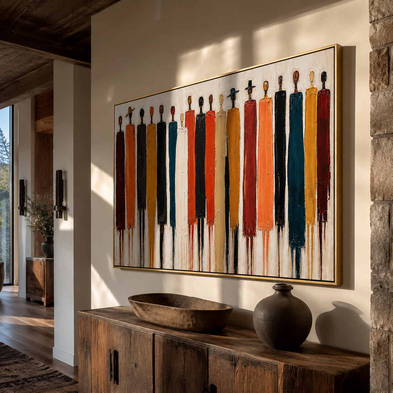 Long Figures Gather styled in a calm bedroom or lounge interior