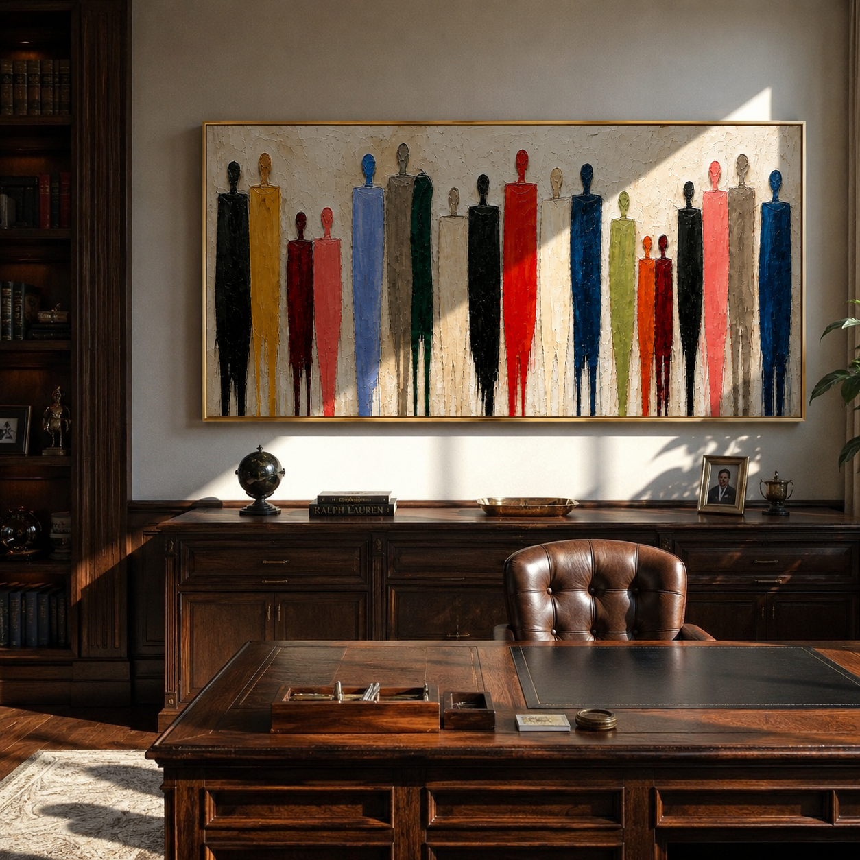 Heights Among Us presented above a console in a contemporary interior