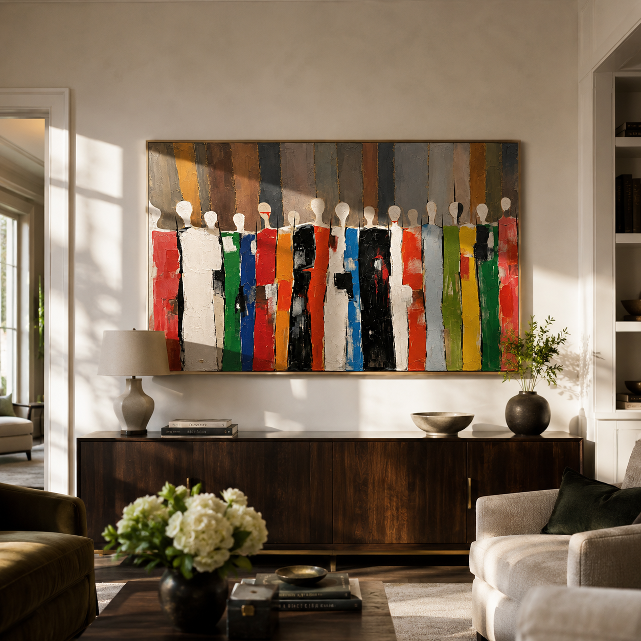 A Chorus of Forms displayed in a dining or hospitality setting