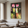 Blooming Muse – Modern Impasto Floral Figurative Painting | Abstract Living Room Art