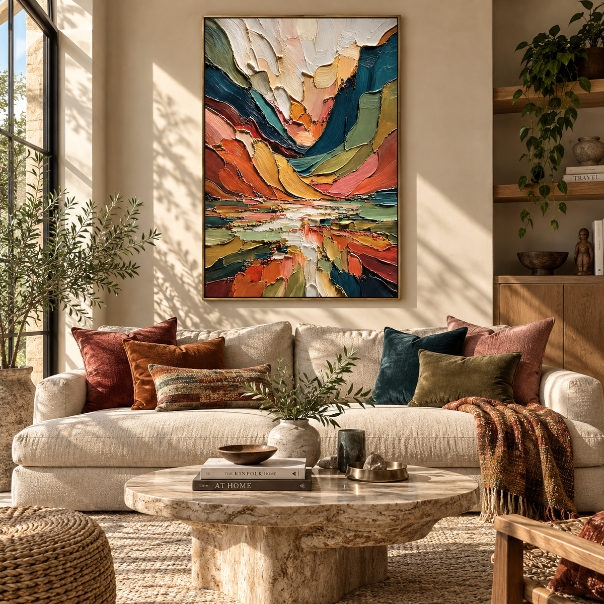 Valley Colors Rush vertical painting styled as a refined focal point