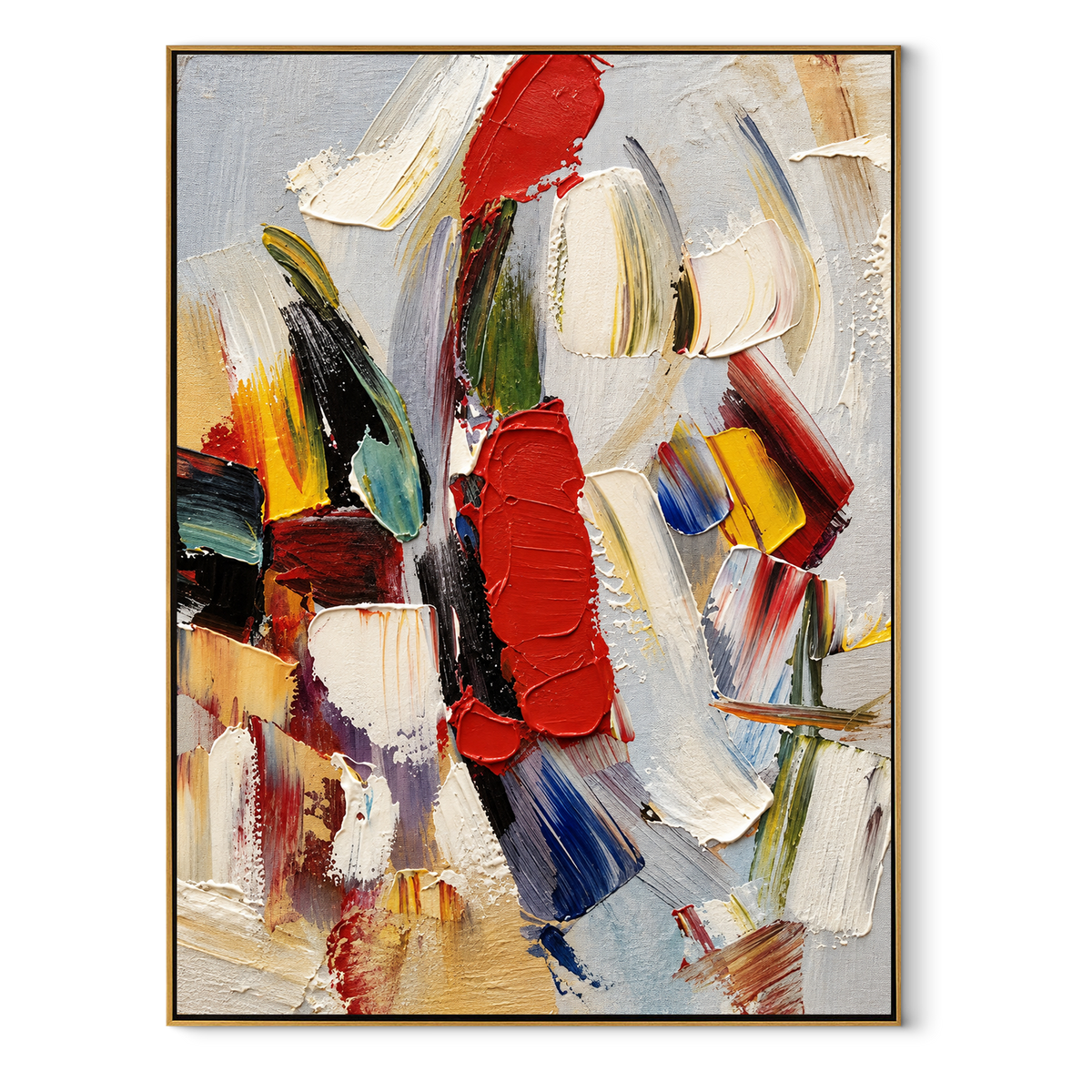 Carnival Marks Ascend vertical canvas artwork in a wood frame on white
