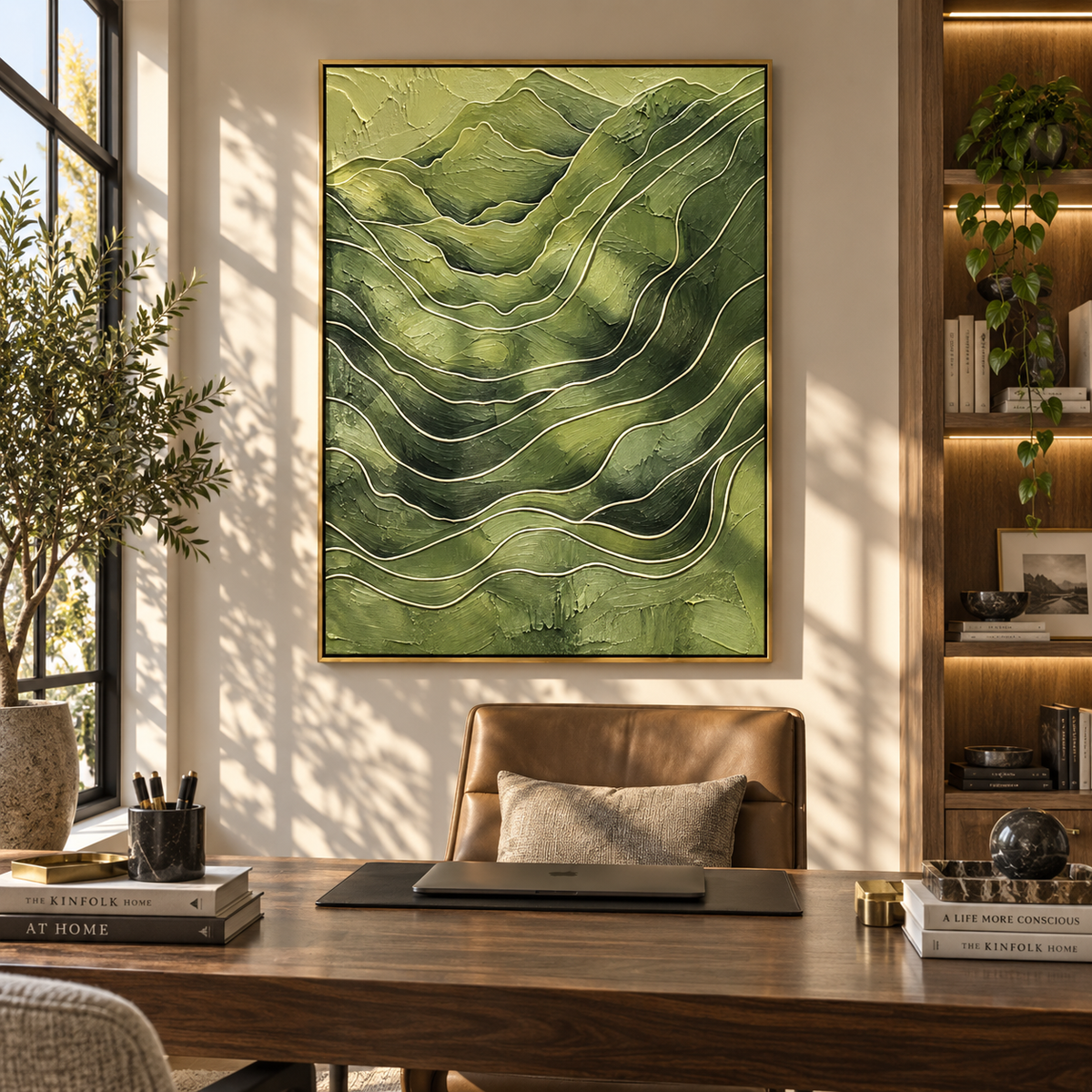 Valleys Fold Into Green presented in an alternate room setting