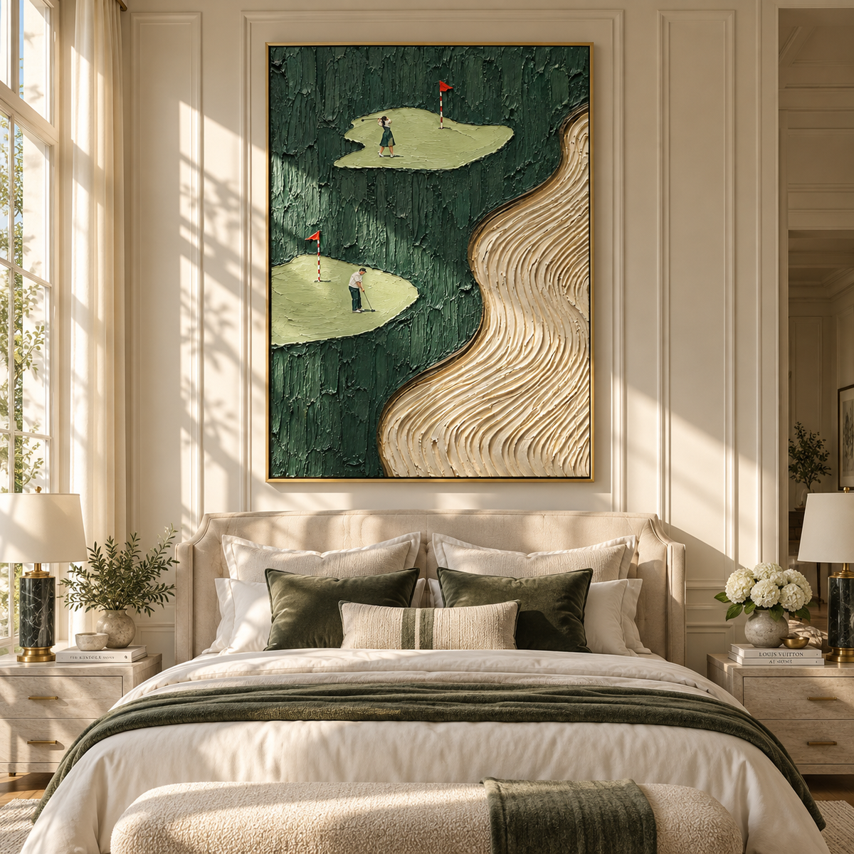 Fairways Beside Sand Current vertical painting styled as a refined focal point