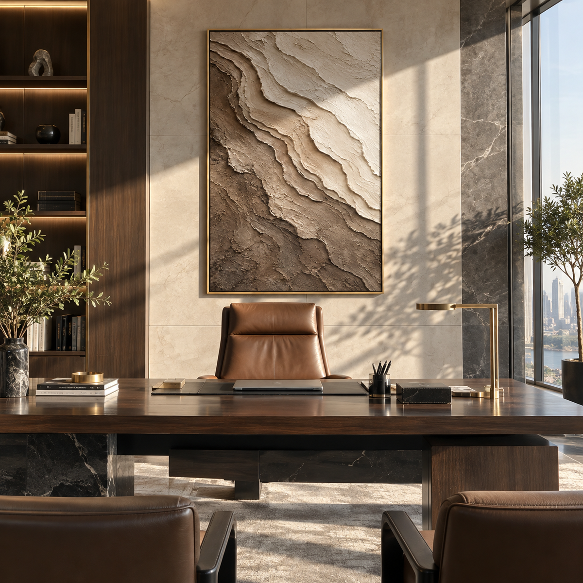 Stone Layers Climb displayed with natural materials and modern decor