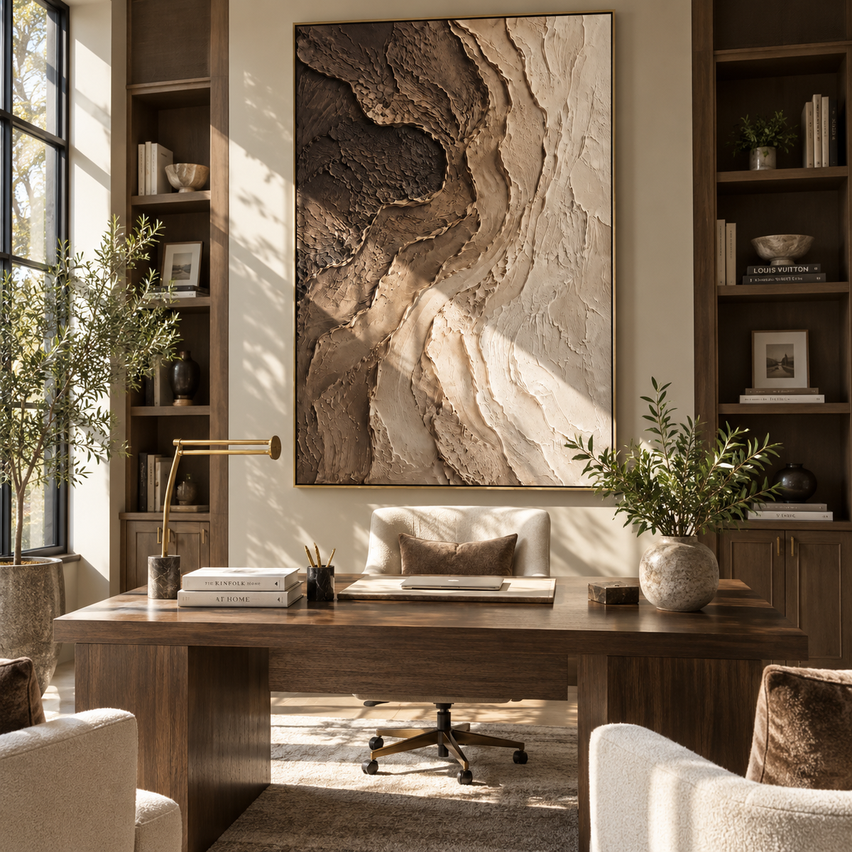 Ravine in Umber White presented in an alternate styled interior