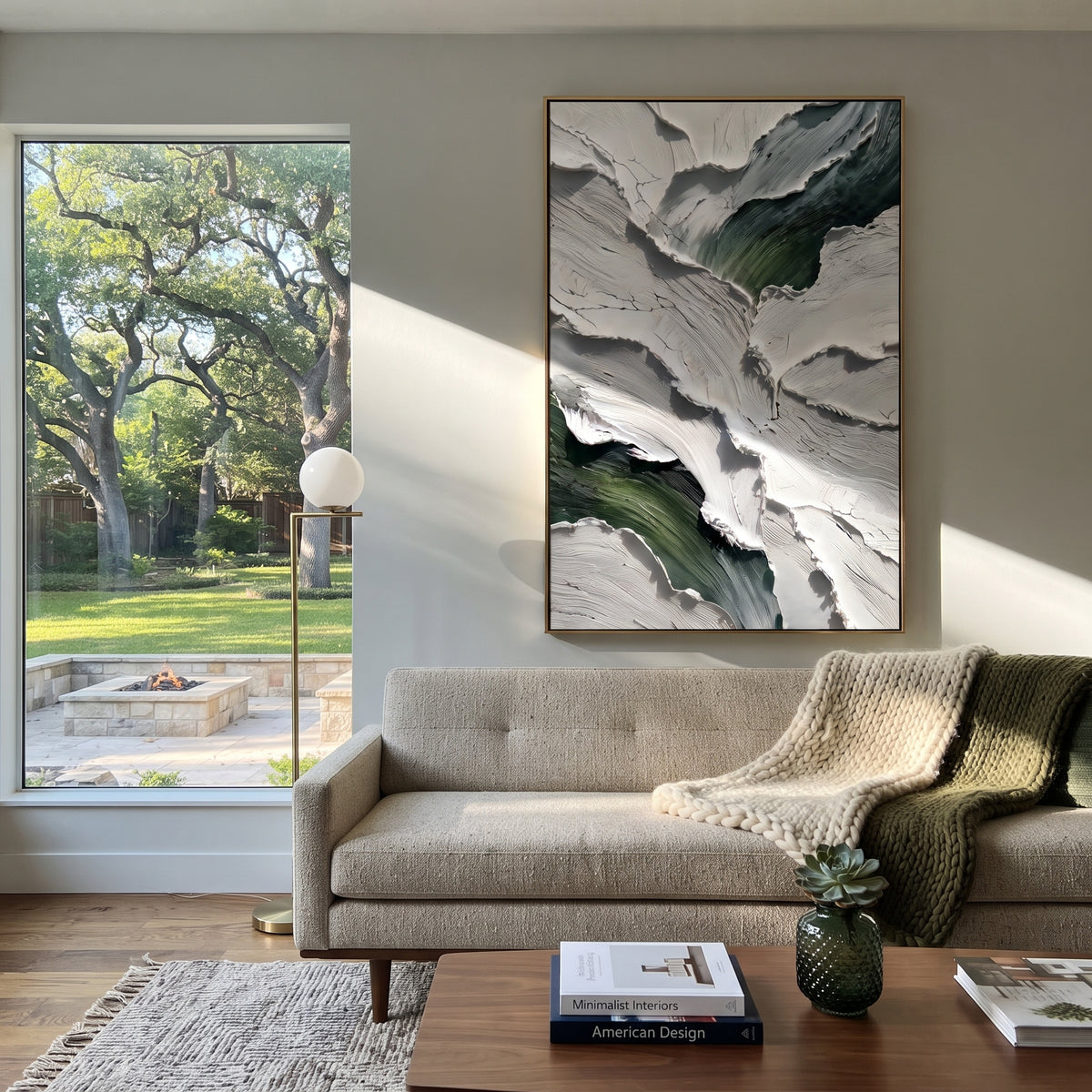 White Peaks Split Green presented in an alternate styled interior