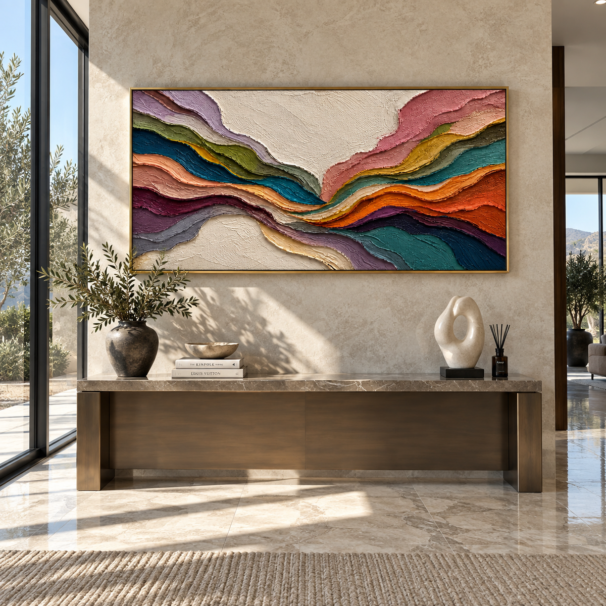 Color Strata Hold Horizon displayed in a dining room with coordinated modern decor