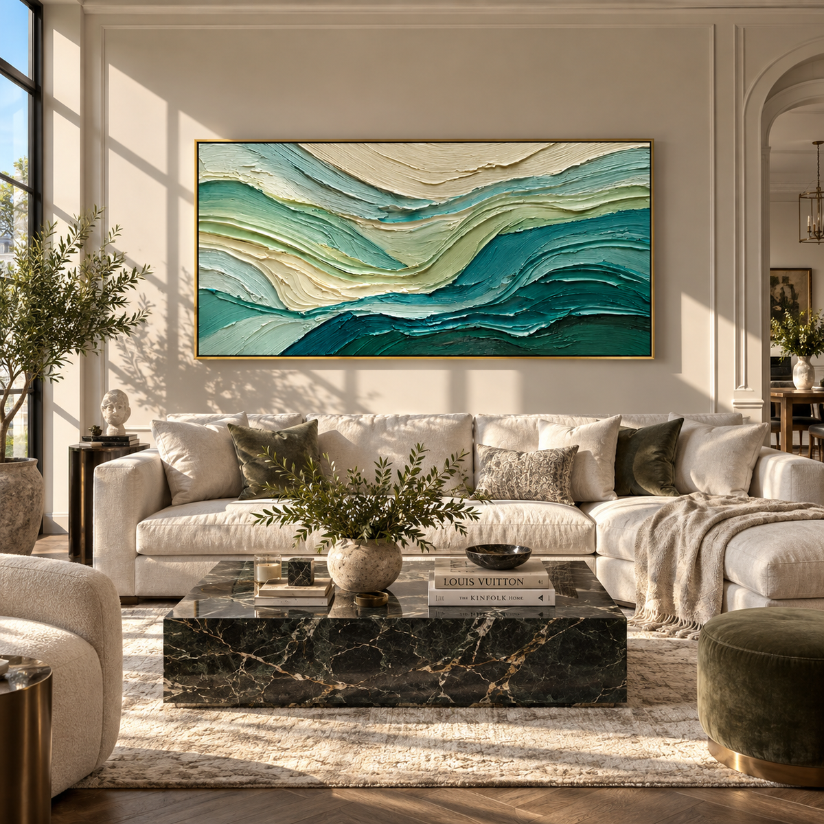 Teal Tides in Motion presented in an alternate room setting