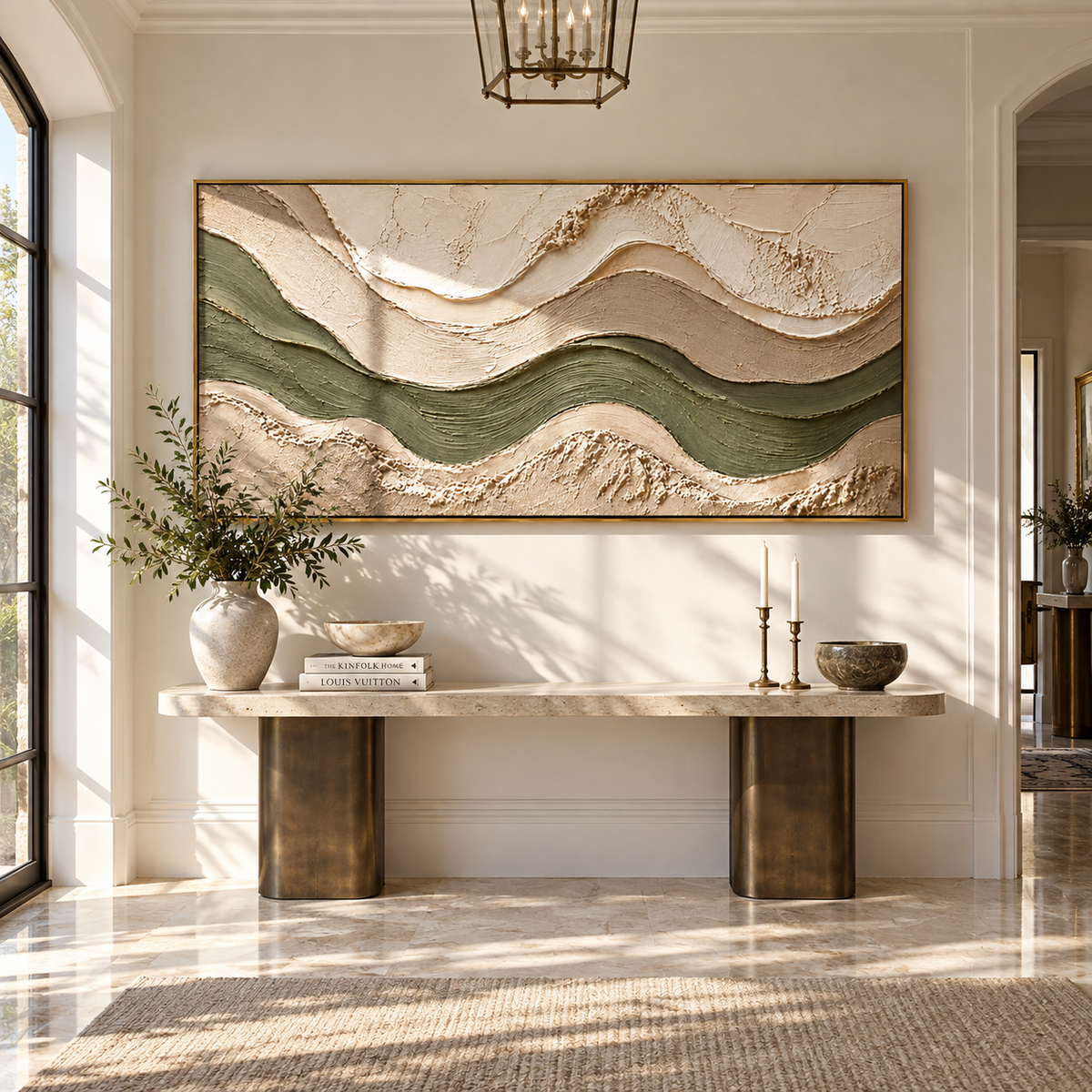 Olive River Between Sand presented in an alternate room setting