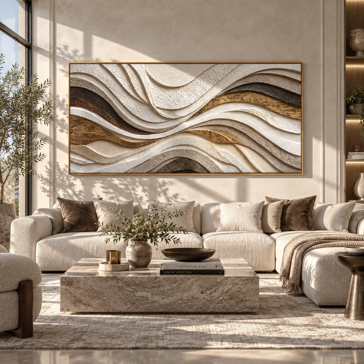Earth Ribbons Interlace wide painting styled as a refined focal point