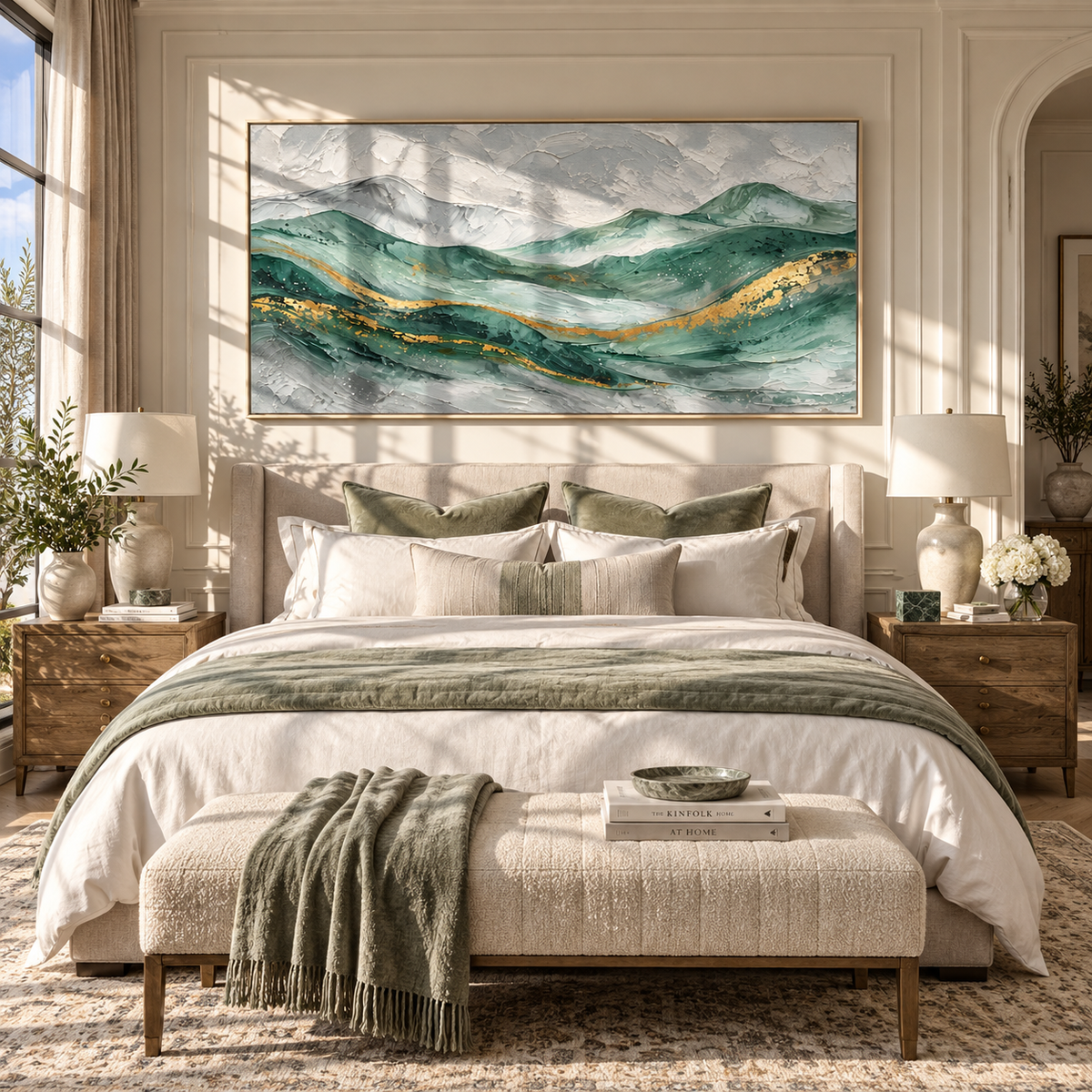 Gold Through Emerald Tides presented in an alternate room setting