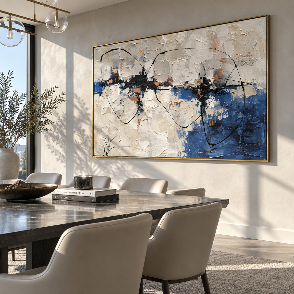 Black Lines Cross Silence presented in an alternate room setting