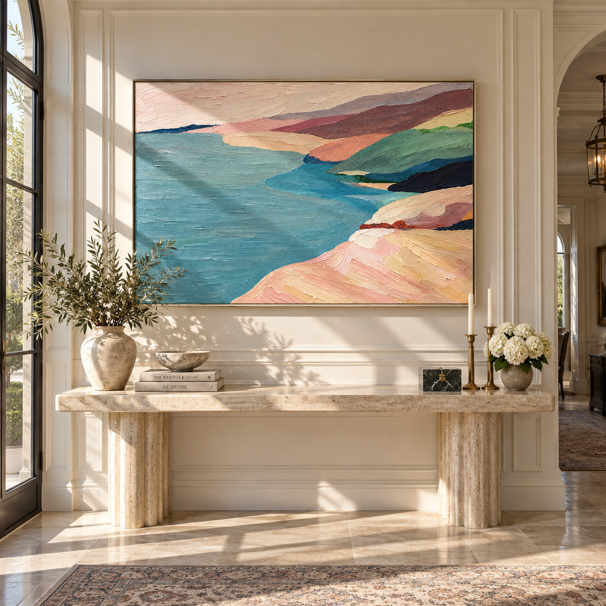 Pastel Shores Meet Water presented in an alternate room setting