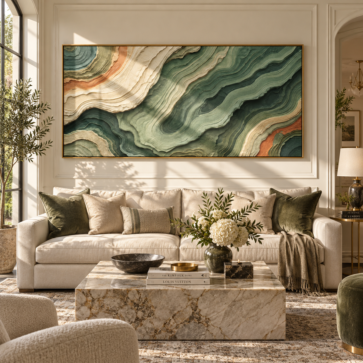 Terracotta Ridges Unfold presented in an alternate styled interior