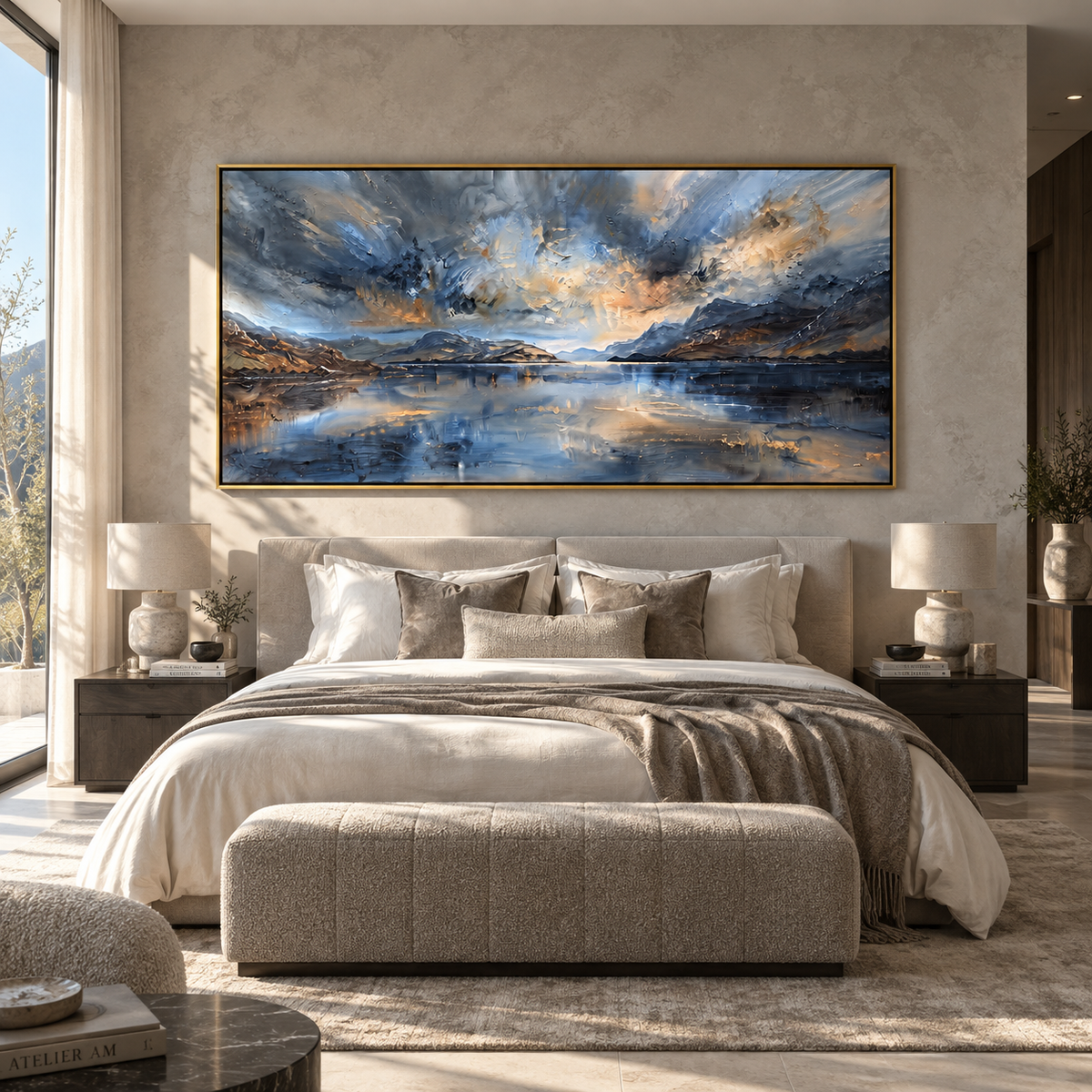 Storm Light Over Water presented in an alternate styled interior