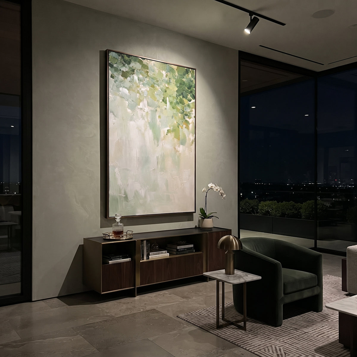 Leaves Above Quiet Mist displayed with natural materials and quiet decor