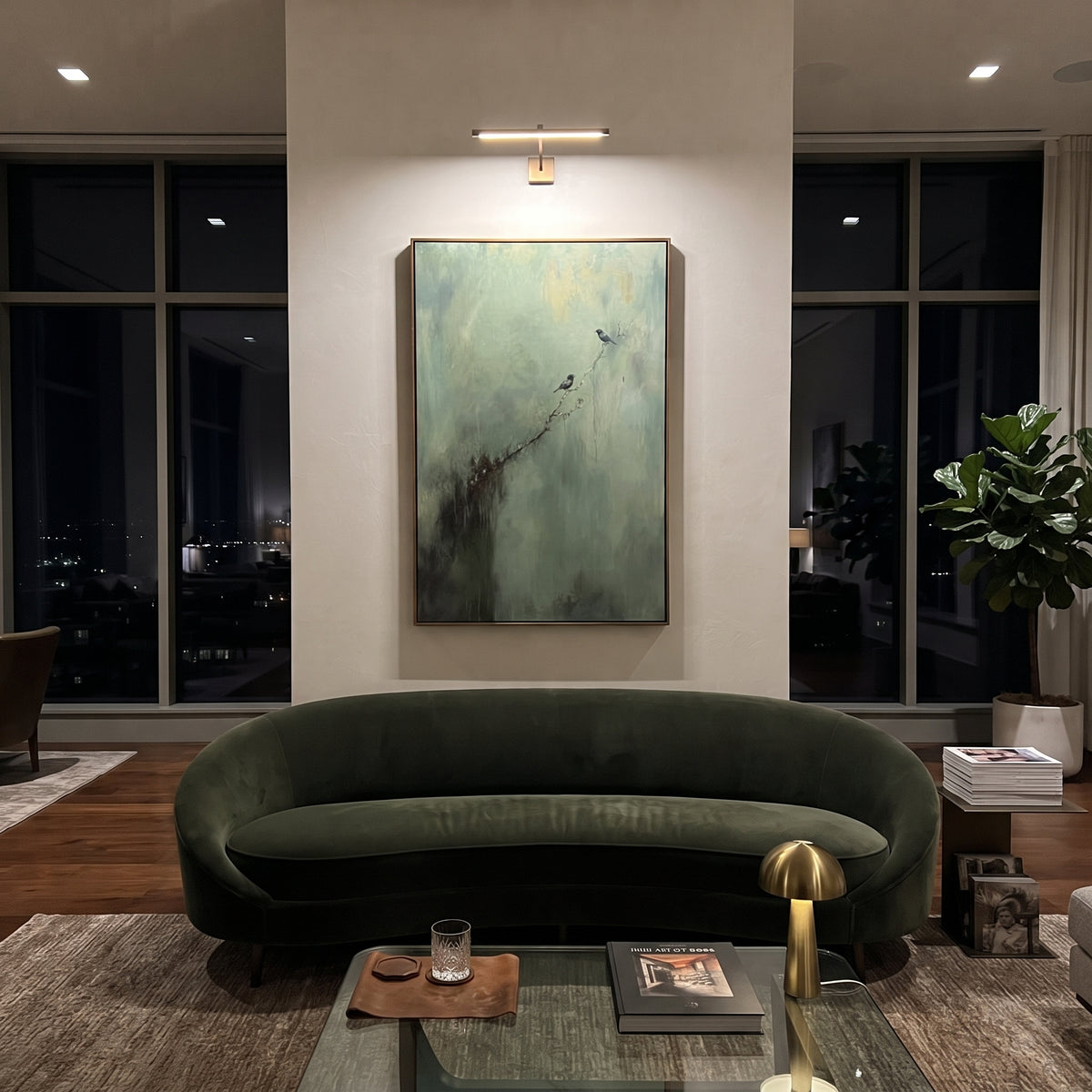 Birdsong Along Mist artwork styled as a refined interior focal point