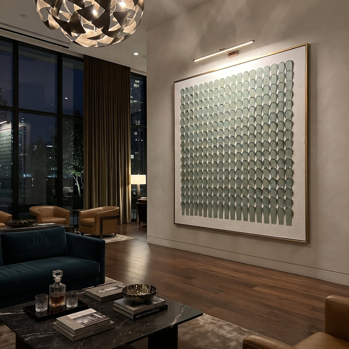 Sage Rhythm Repeats displayed with natural materials and quiet decor