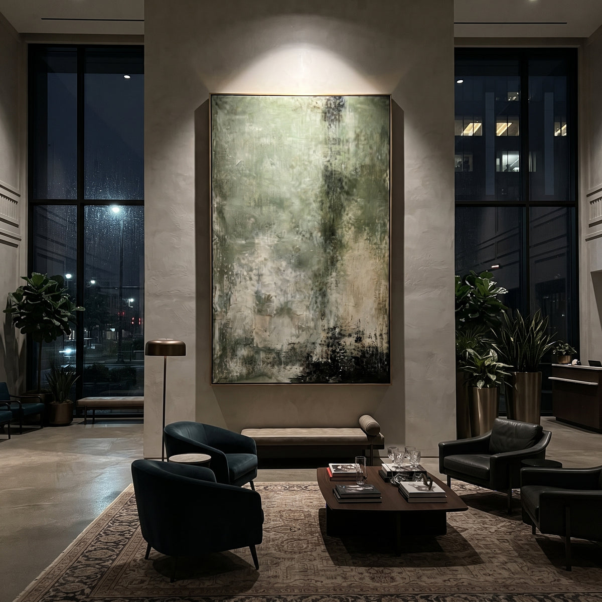 Forest Weather Descends artwork styled as a refined interior focal point