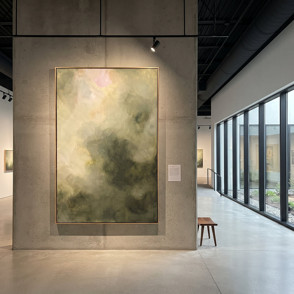 Mist Holds Green Hills painting presented in an alternate room setting