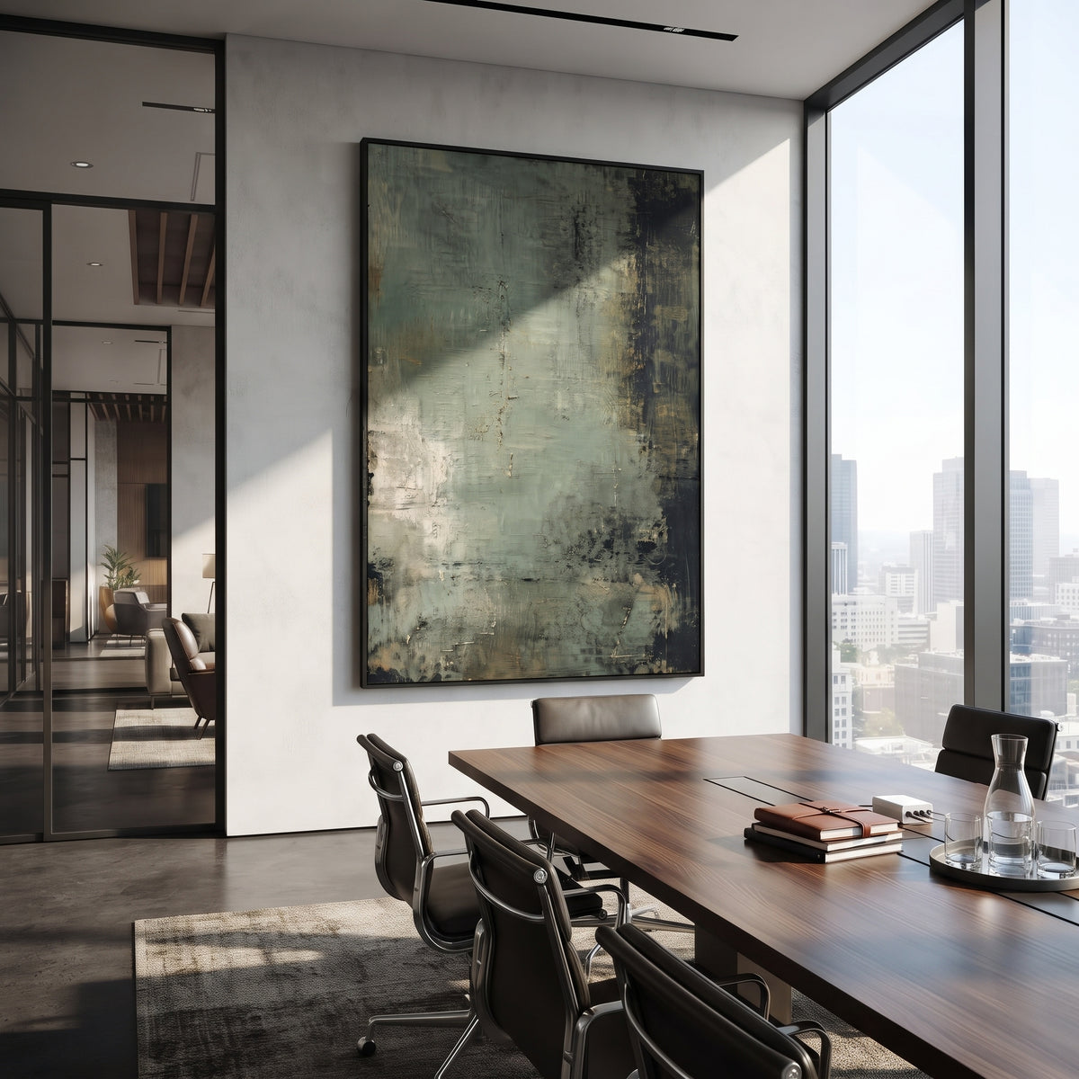 Night Edges the Mist painting presented in an alternate room setting