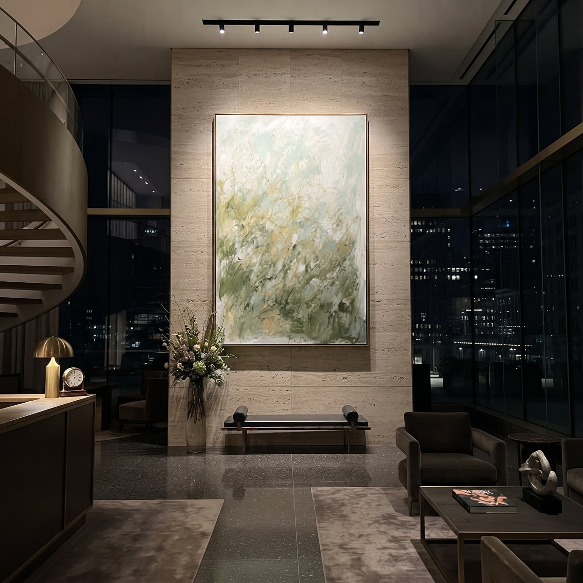 Meadow Dissolves in Light artwork styled as a refined interior focal point