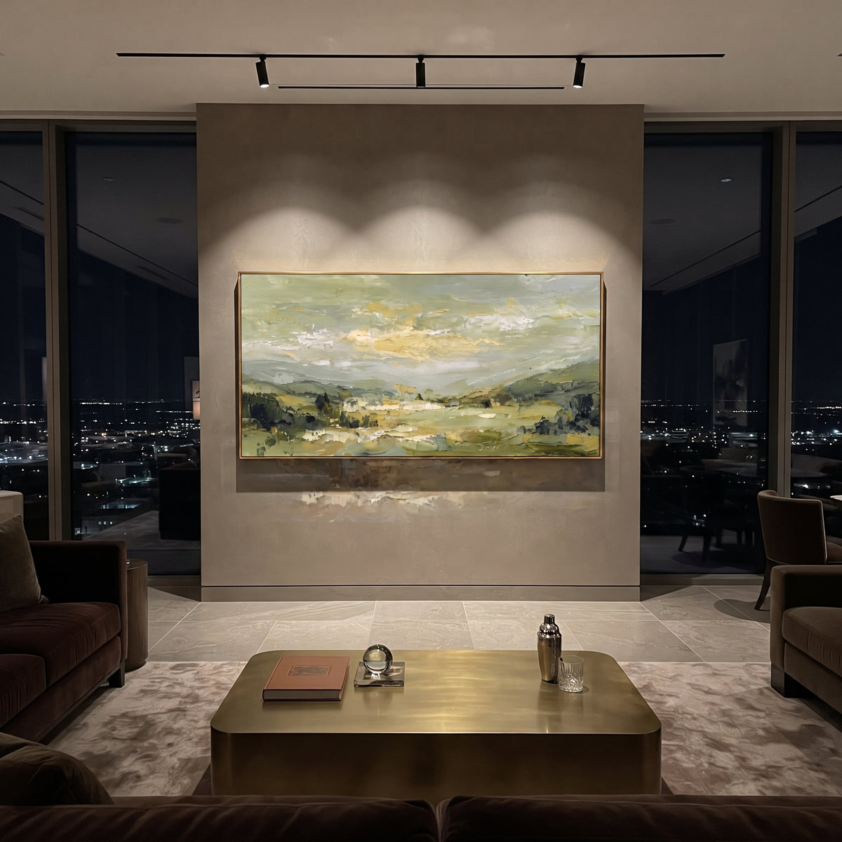 Sage Valley Opens artwork styled as a refined interior focal point