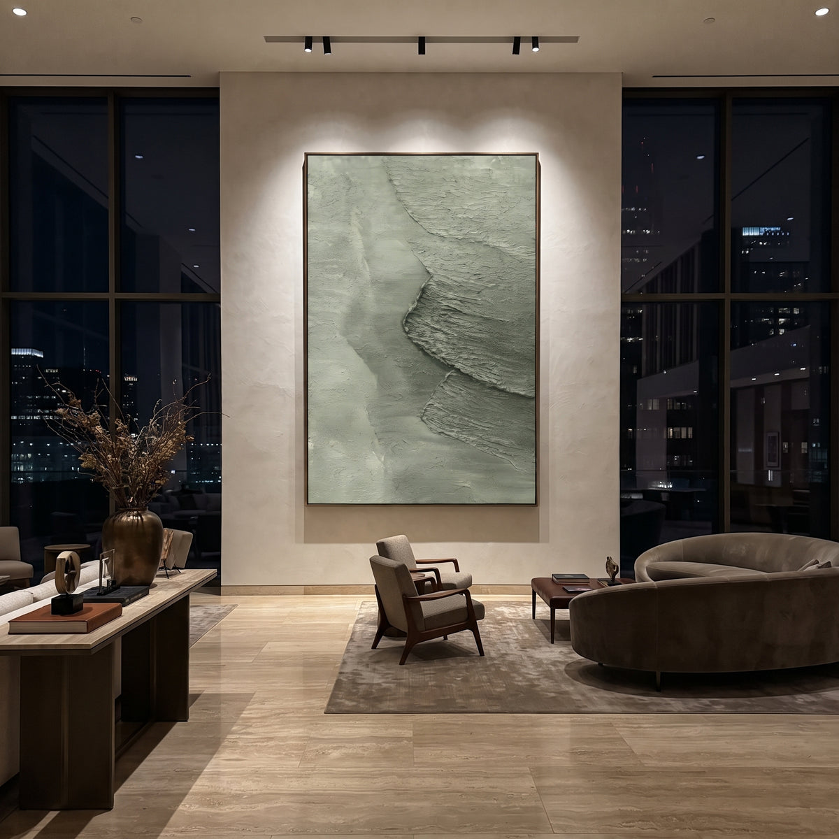Tide Carves Quiet Stone artwork styled as a refined interior focal point