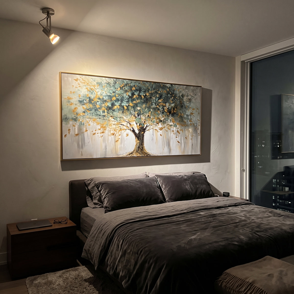 Golden Leaves Hold Still displayed with natural materials and quiet decor
