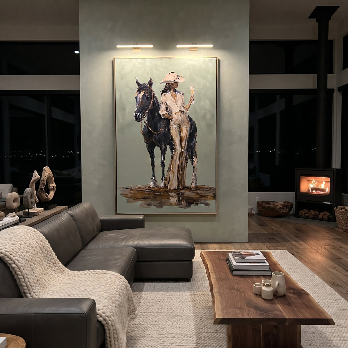 Sage Rider Stands Tall displayed with natural materials and quiet decor