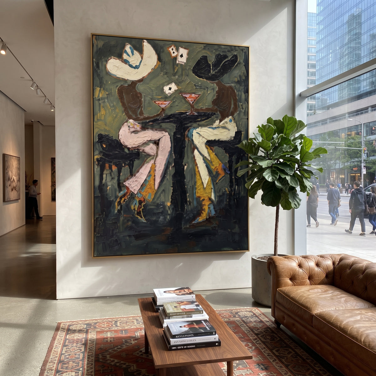Evening Table Keeps Secrets painting presented in an alternate room setting