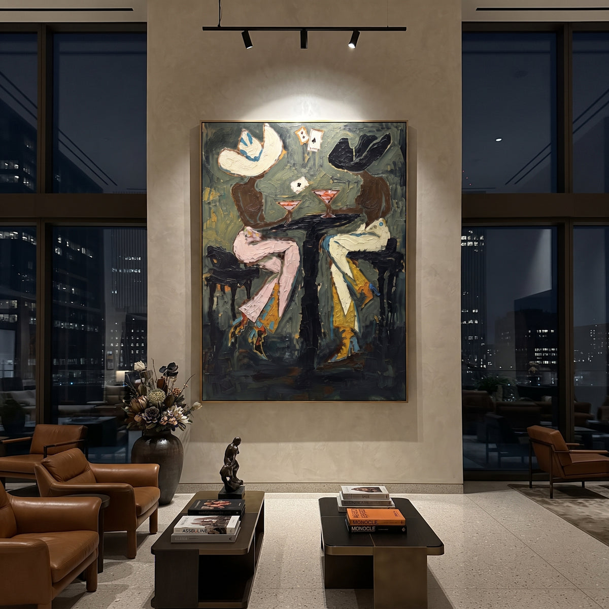 Evening Table Keeps Secrets artwork styled as a refined interior focal point