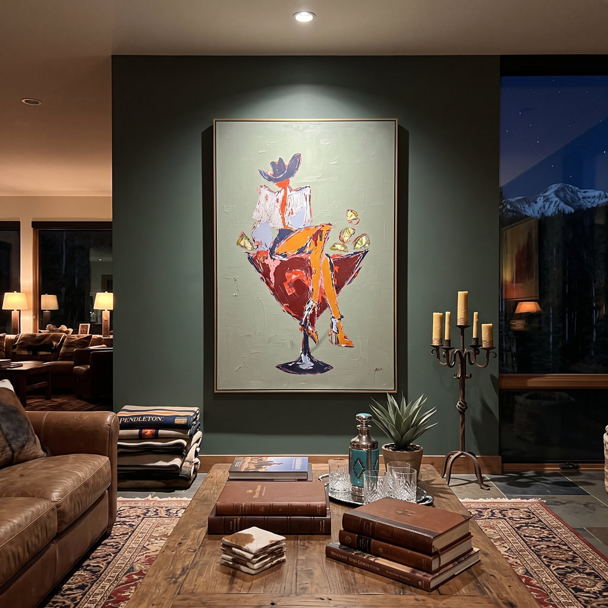 Cocktail Muse in Sage displayed with natural materials and quiet decor